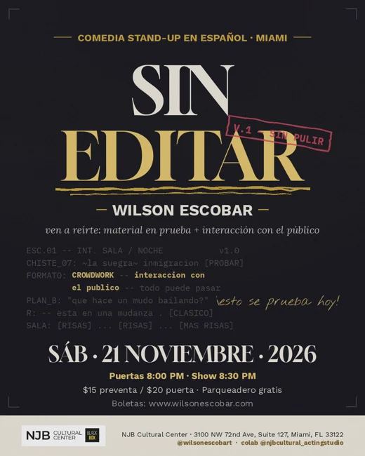 Flyer Sin Editar — Sábado 21 de noviembre 2026, NJB Cultural Center, Doral